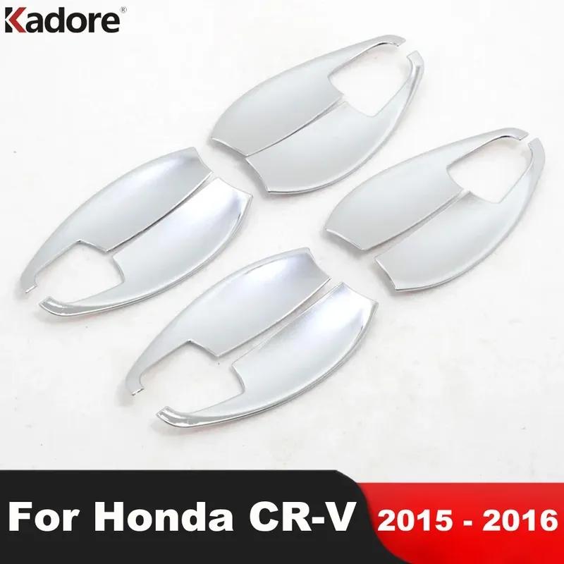 Side Door Handle Bowl Cover Trim For Honda CRV CR-V 2015 2016 Chrome Car Door Handles ert Cup Frame Overlay Accessories