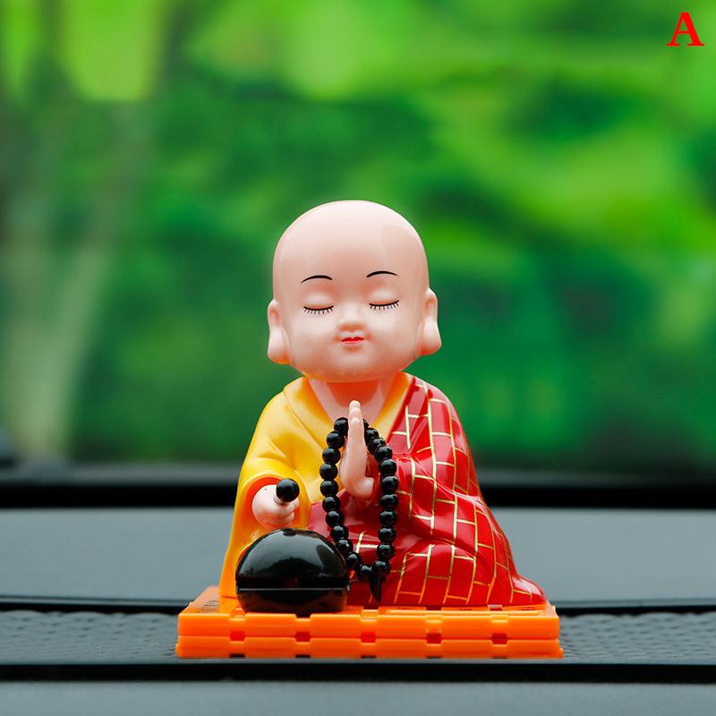 

Симпатичный автомобильный орнамент, солнечная тряска головой, маленький монах, удача, автомобильный кулон заднего вида