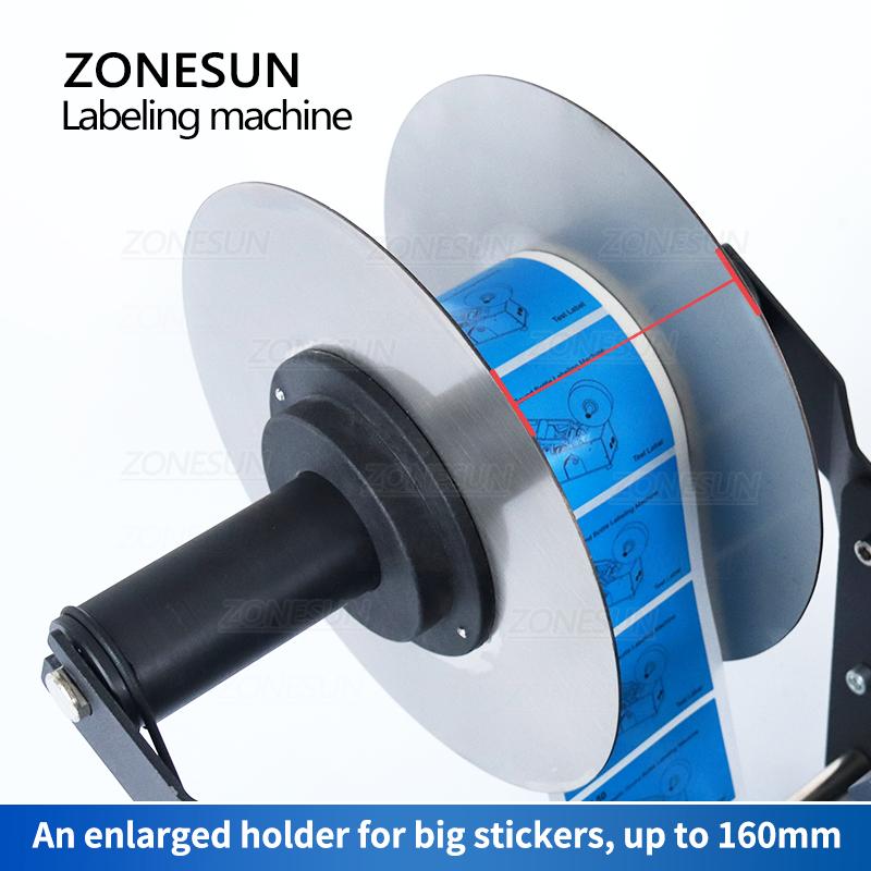 ZONESUN ZS-TB16P Round Bottle Labeling Machine With Smart Electric Pedal Glass Plastic Bottle Jar Vial Sticker Packing Labeler