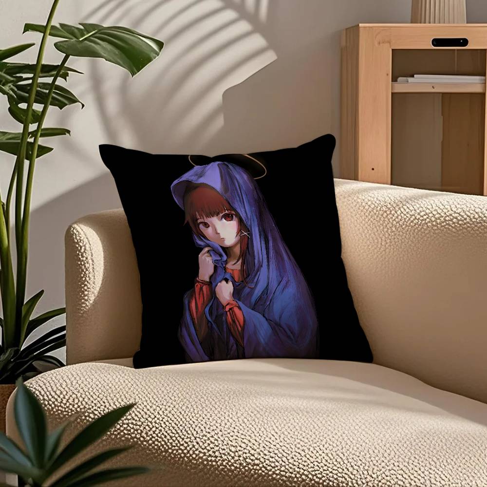 Anime E-Experiments L-Lain Pillow Case Comfort Sofa Bed Silky Elegant Invisible Zipper Custom Decorative Cushion Cover