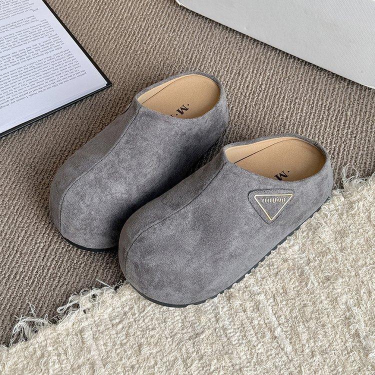 

Бокен на платформе, обувь для педалей, голова сумки и полушлепанцы для женщин, чтобы носить 2025 новая осень, увеличивающие рост, ленивые бокен 35