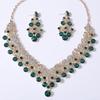 Latest Stylish Design Fancy Wedding Party Crystal Diamonds Necklace Jewellery Set for Women
