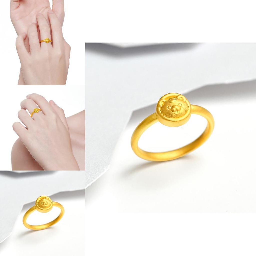 Trendy Adjustable Cartoon Tiger Ring In Gold-plated Brass Perfect For Womens Fashion Accessories