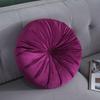 Round Pumpkin Velvet Cushion - Plush Solid Color Waist Support Pillow