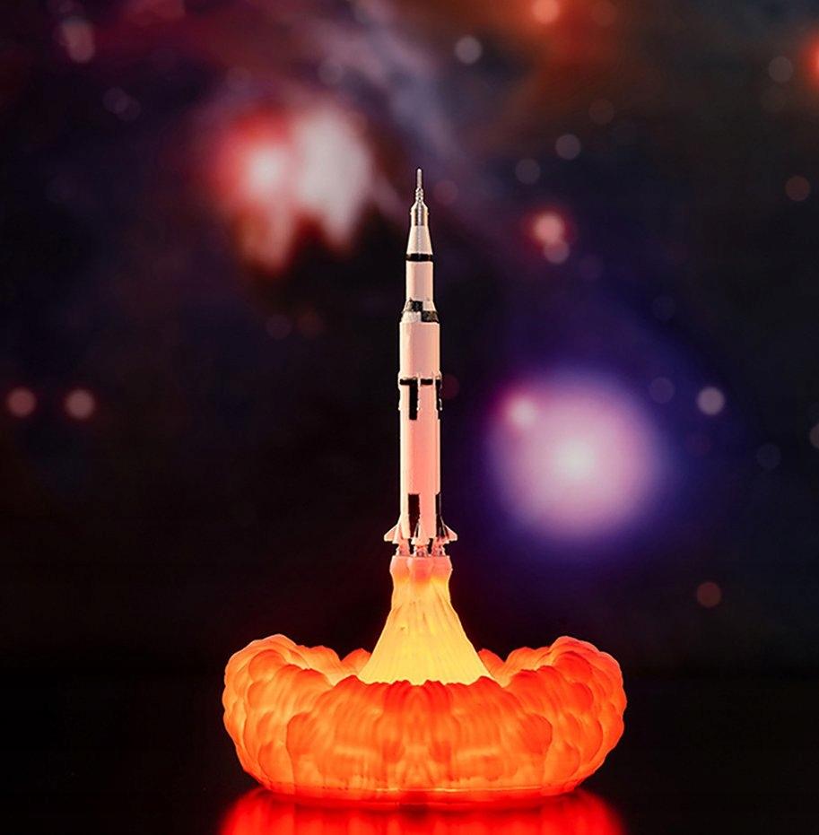 Rocket Night Lamp For Children's Bedroom Standing Space Usb