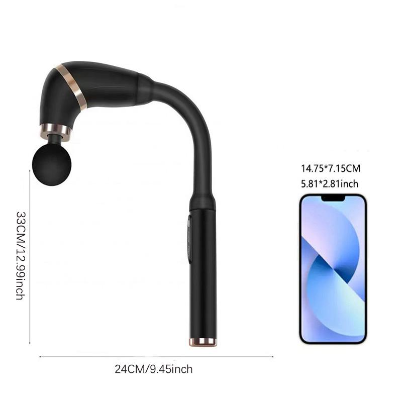 Portable electric massage gun with extended handle, deep tissue revolutionary U-shaped back massager, relieves fatigue