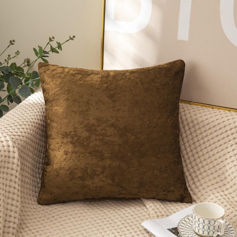 

Fabric Home Solid Color Ice Velvet Cushion Leather Large Pillow Waist Cushion 45x45cm Pillow Cover