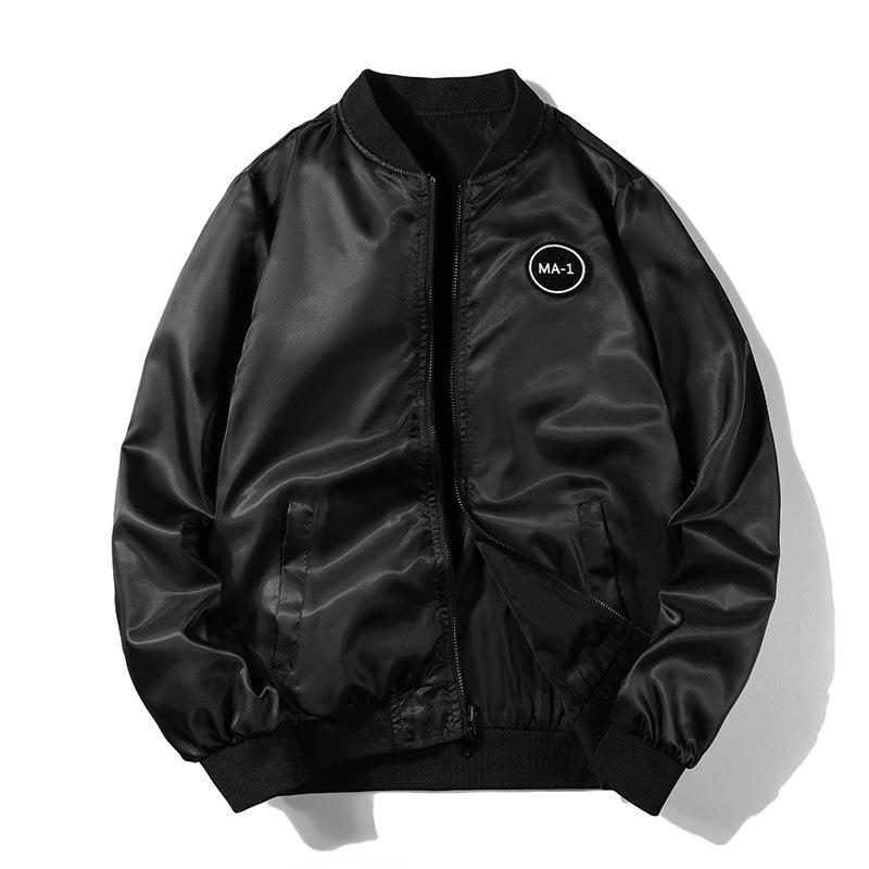 Spring and Autumn Large Size Outdoor Men's Reversible Flight Suit Casual Jacket Thin Reversible Stand Collar Men's Jacket