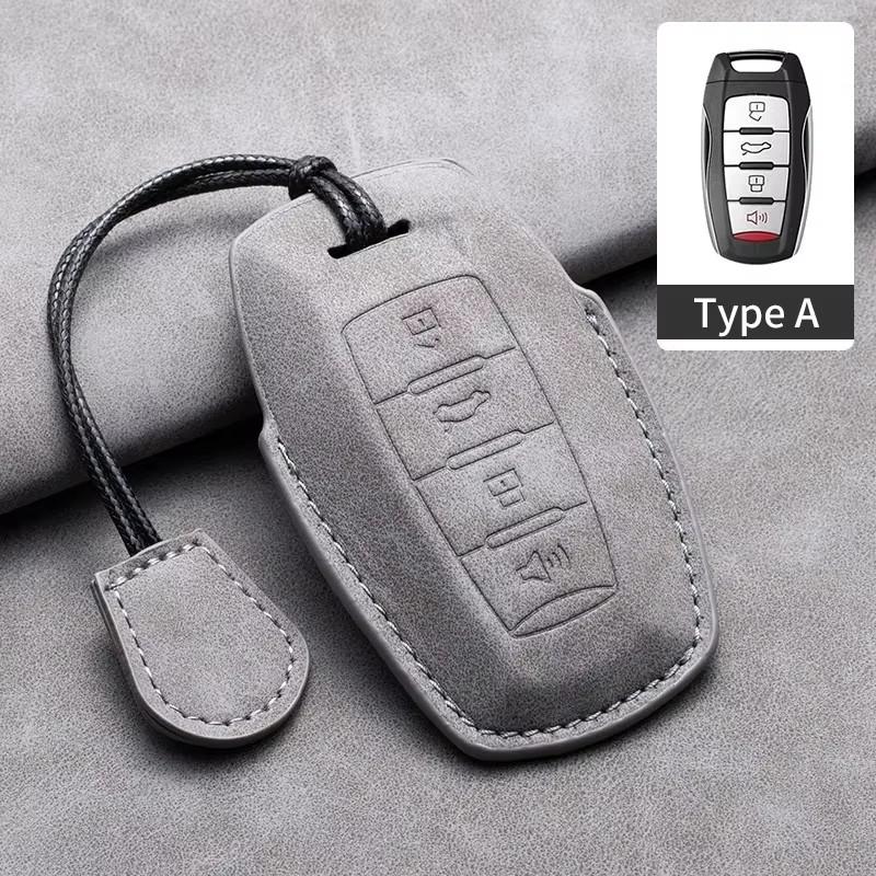 

Leather Car Key Case Protector Cover For Great Wall Haval/Hover H6 H7 H8 H4 H9 F5 F7 H2S H3 H5 M6 Dargo B07 A07 Key Keychain