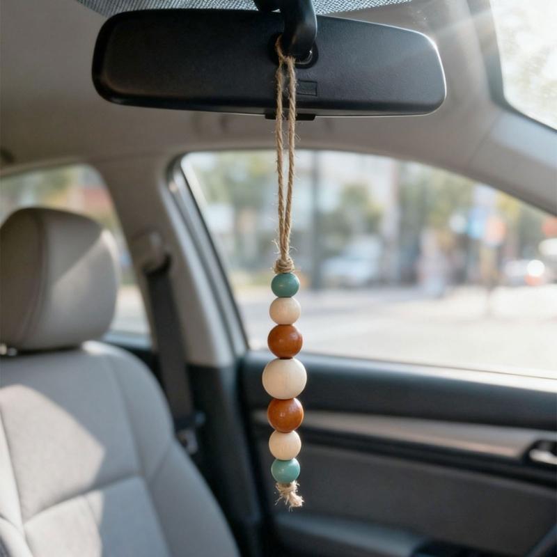 10Pcs Wooden Beads Ornament Wood Beaded Christmas Tree Decoration For Wall Window Staircase Holiday Party Decoration