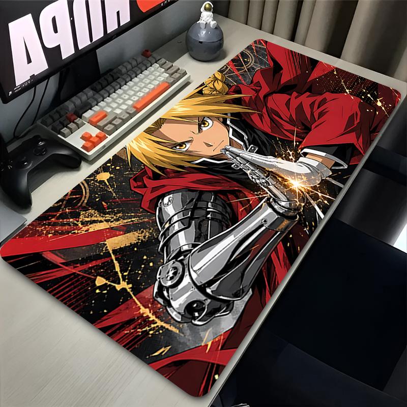 Mousepad Large Gaming Accessories Fullmetal Alchemist Mouse Pad Custom Home Keyboard Pad Office Pc Gamer Cabinet Table Mat
