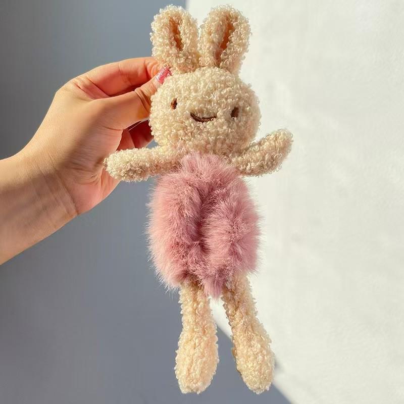 Adorable Bear Hug Cartoon Plush Hair Tie - Women's New Style Ponytail Rubber Band Hair Accessories 2025