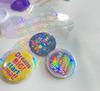Can Badge Highly Perfect for Favorite Plastic Anime Gifts Rainbow Colors 50 100-Pack Laser-Sealed Covers, Transparent, Ita-Bags, Characters, Pinbacks,
