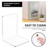 10Pcs L-Shaped Transparent Acrylic Bookends Desktop Book Holder Book Display Stand School Stationery Office Storage Accessories