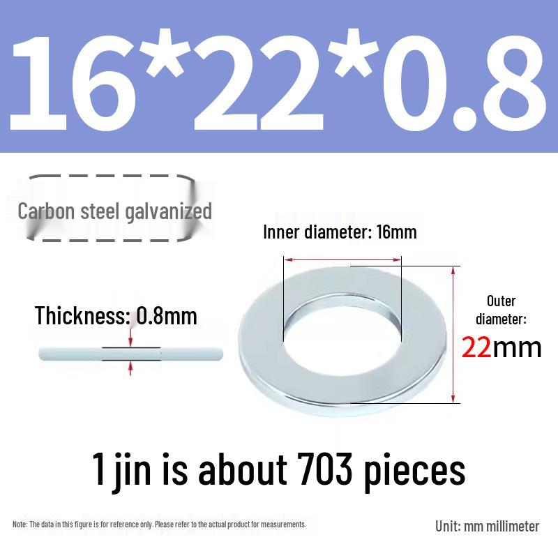 Oversized Thickened Galvanized Iron Flat Washer M2M3456810-M6