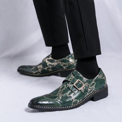 Scarpe slip-on in vera pelle alla moda 2025 Abbigliamento da lavoro per uomo senior Scarpe in pelle da uomo con doppia fibbia Scarpe casual a punta