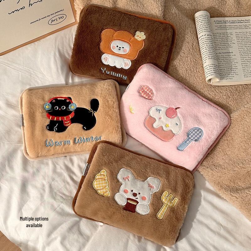 Fumede Cute Cartoon Embroidered Bear Hot Water Bottle