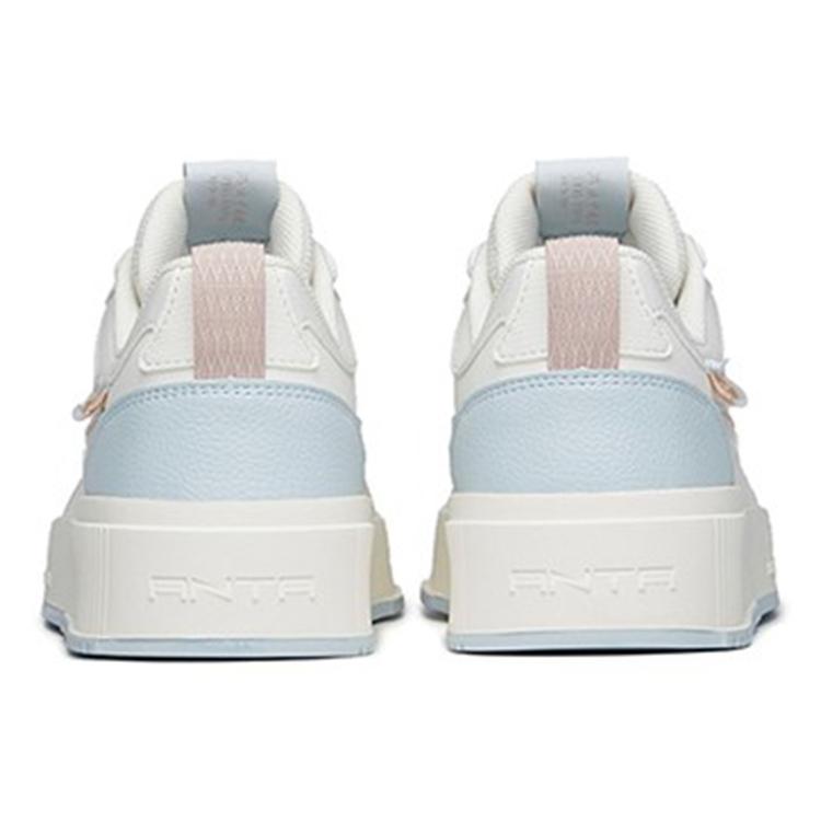 New Anta Life Collection Anti Slip Wear Resistant Low Top Skateboard Shoes Women's White Blue 922228012-4
