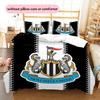 Newcastle United FC Pattern Bedding Quilt Set  Home Decoration  Gift (1 * Duvet Cover + 2 * Pillowcase  Without Core)