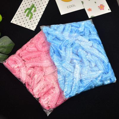 100 cuffie da doccia usa e getta da bagno cuffie impermeabili per asciugare i capelli per adulti copricapo in plastica antipolvere per uomini e donne