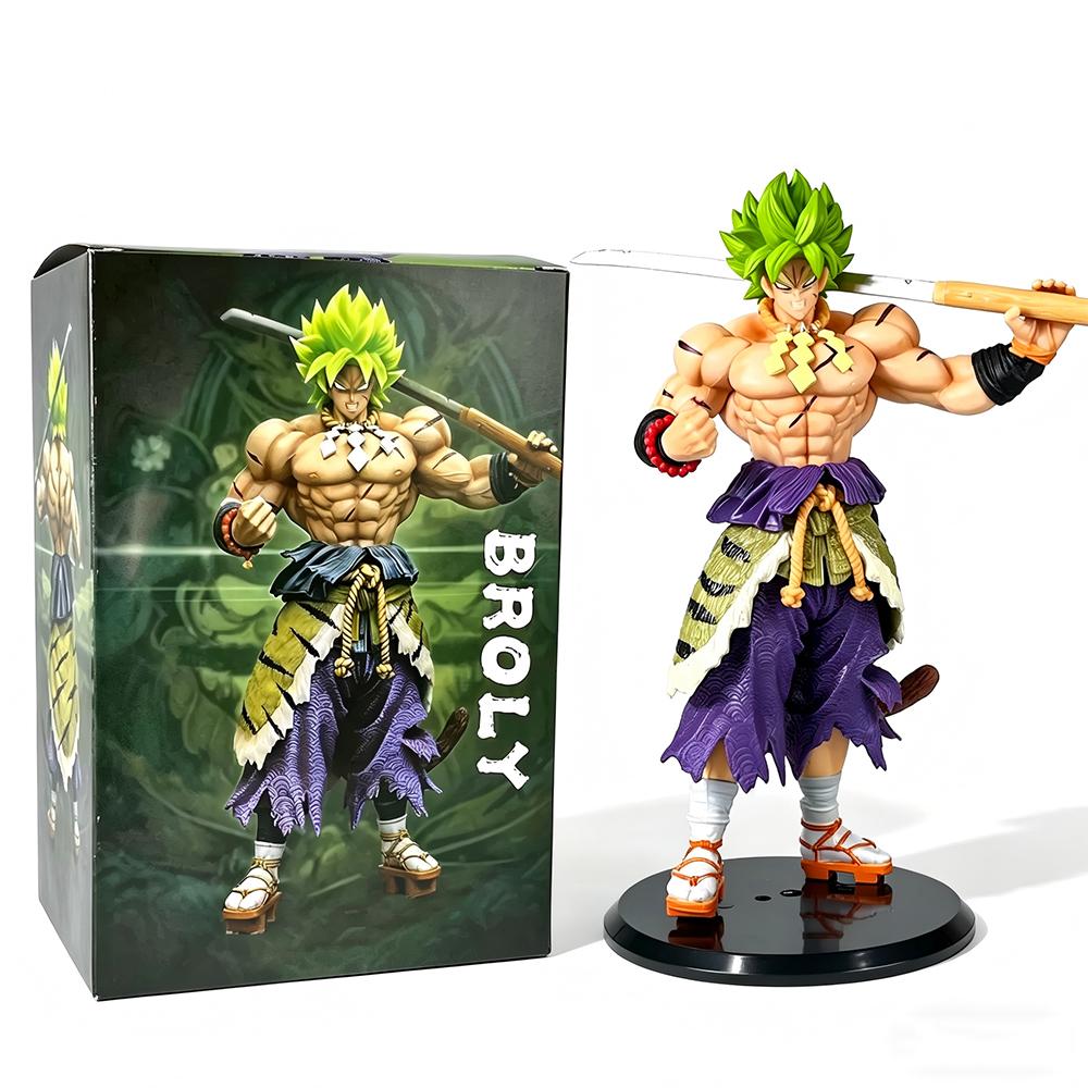21CM Broly Figure Anime Dragon Ball Super Saiyan Golf Model Japan Samurai Image Toy Gift Collection Decorate Ornaments PVC
