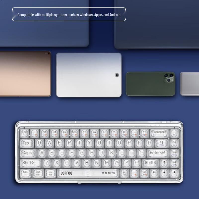 LOFREE 1 % Gjennomsiktig Trådløst Bluetooth Mekanisk Tastatur