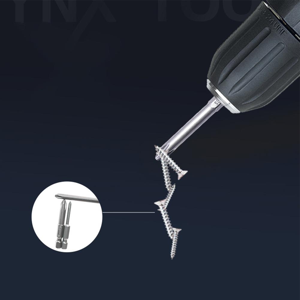 5PCS 6.35mm Hex Shank 50mm Tip Magnetic Cross Head Electric Screwdriver Bit Power Tool Parts PH00 PH1 PH2 For Small Appliances