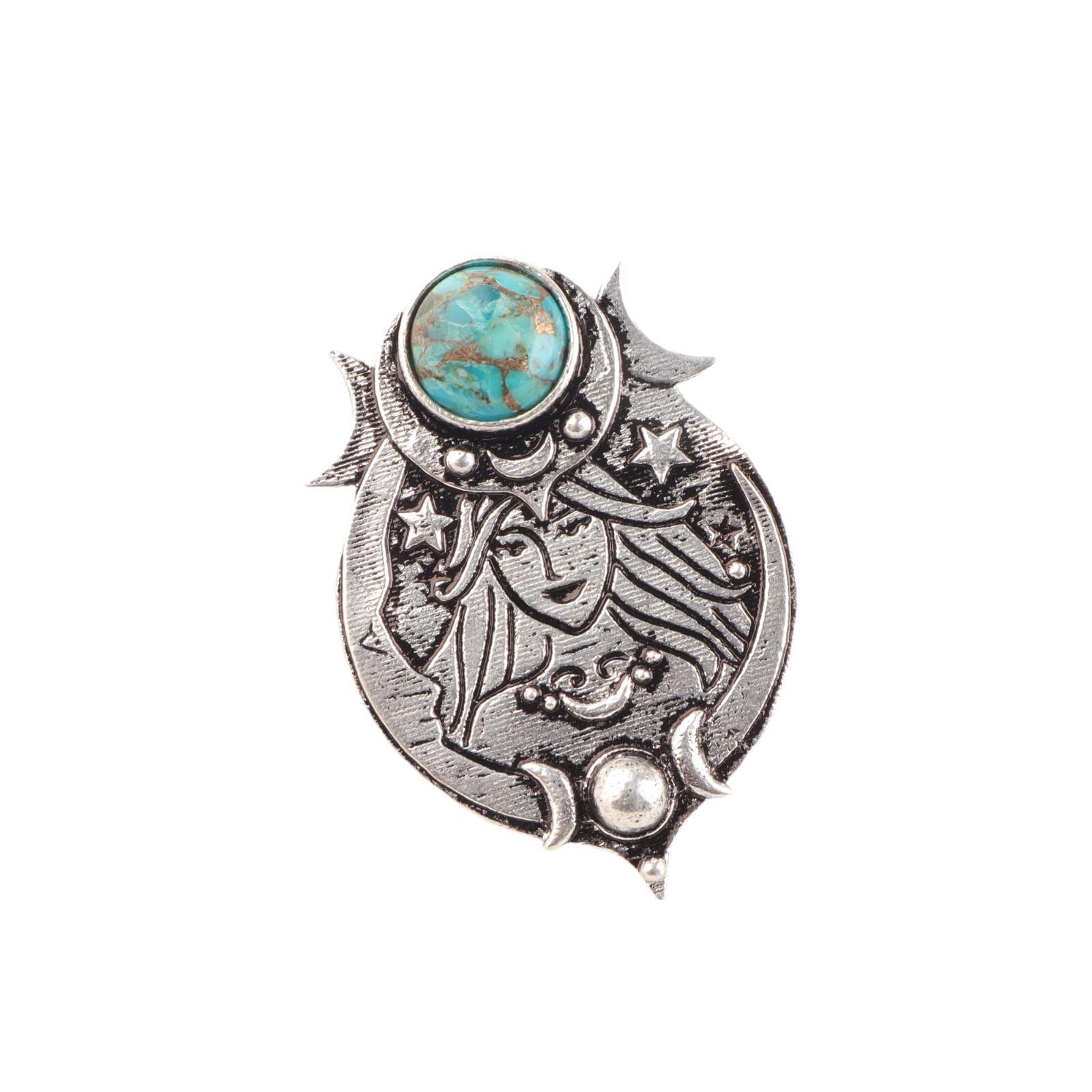 

Natural Blue Copper Turquoise Gemstone 925 Oxidized Silver Jewelry Pendant 1.63 CP-22-46