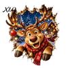 Christmas Party Supplies Break-In 3D Wall Decal, Santa Claus/Deer/Snowman/Elf/Dog/Nutcracker/Gingerbread Man Patterns Window Festive Home Decoration