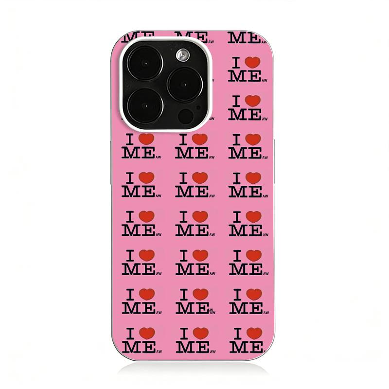 Korean Creative Blue Pink I Love Myself Phone Case For iPhone 17 Air 16 15 14 Plus 13 12 11 Pro Max Matte Shockproof Cover Capa