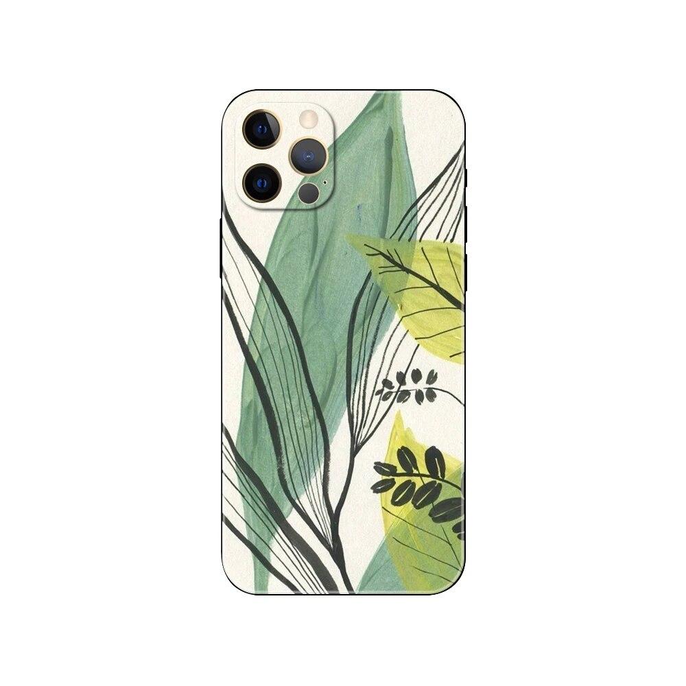 

Чехол для телефона с зеленым растением для iPhone Samsung Galaxy Redmi Xiaomi Oppo OnePlus Note SA 7 8 9 10 11 12 13 14 20 21 22 23 53 54 Pro Max Plus Ultra TPU Soft iPhone 12