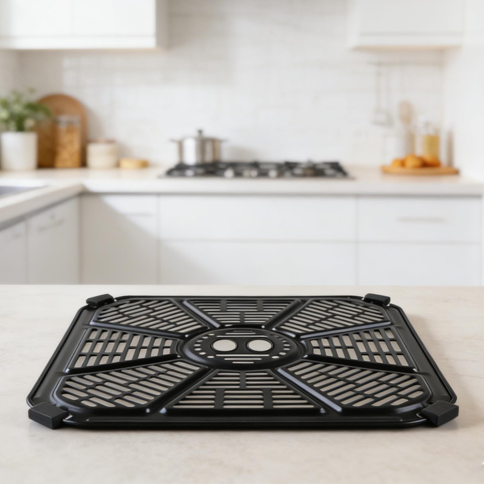 

Air Fryer Air Fryer Insert Crisper Tray Dishwasher Safe Silicone Rubber Feet Included Non-stick Cleaning Cloth Included China Mainland