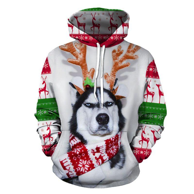 Women Hoodies Men Sweatshirt Snow Man Print Christmas Gift Casual Pullover Top