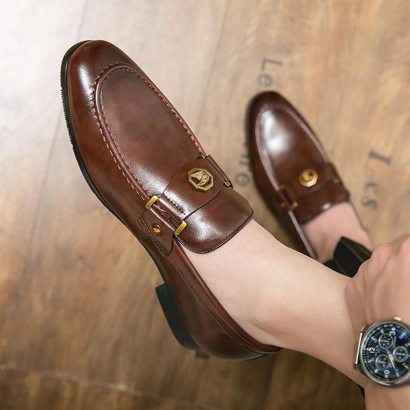 Luxury Men's Brown Dress Shoes 2025 Brand Oxford Shoes Man Social Casual Business Shoes Men Wedding Leather Shoe Zapatillas Male