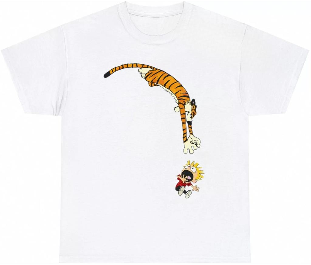 Calvin And Hobbes Comics Fan 90s Vintage Funny T-Shirt Men Women Unisex Crew Neck Short Sleeve T-Shirt Summer Men's T-Shirt
