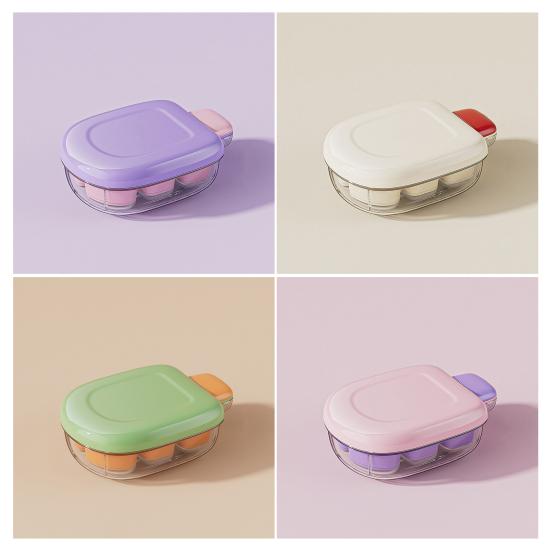 Food Grade Plastic Ice Maker with Sealed Lid Ice Cube Tray Storage Box Push Release Odorless Summer Cooling Ice Maker for Kitchen