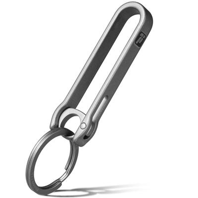 TISUR Titanium Keychain, Belt Clip, Belt Hook, Carabiner, Anti-Loss, Stylish, Men's Keys, Car Key Ring Included (Gray, 1 Set)