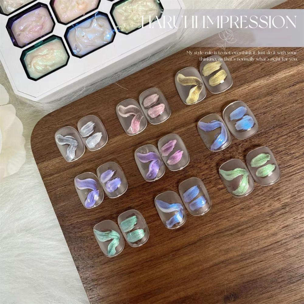 Esmalte de Gel de 9 Colores Polvo para Uñas Semipermanente 2025 Uñas de Gel