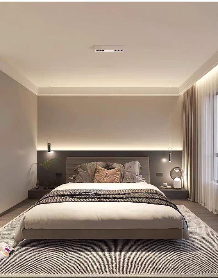 Linear Track Surface-Mounted LED Ceiling Spotlight, 30W, Anti-Glare, 6 Heads for Living Room/Bedroom