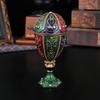 New Jewelry Box Easter Egg Enamel Color Pattern Egg-shaped Egg Jewelry Box Metal Handicrafts Desktop Creative Ornament