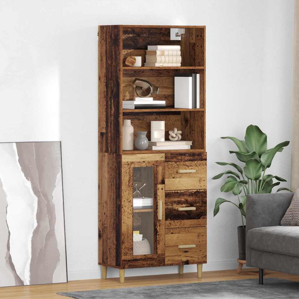 Highboard Reclaimed Wood Look 27.4 x 13.4 x 70.9 in (L x W x H) Particleboard