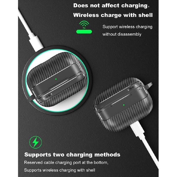 CCSmall for Apple AirPods Pro 3 Case with Carabiner Fiber Black