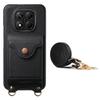 For Xiaomi Redmi Note 14 Pro 4G Case Mirror Card Holder Litchi Texture Leather Phone Back Cover with Long Strap