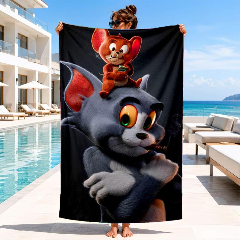Jerry Adventure Beach Towel, Super Soft Microfiber, Perfect Gift for Her/Him, Birthday, for Pool, Beach, Travel, Decor Beach Party