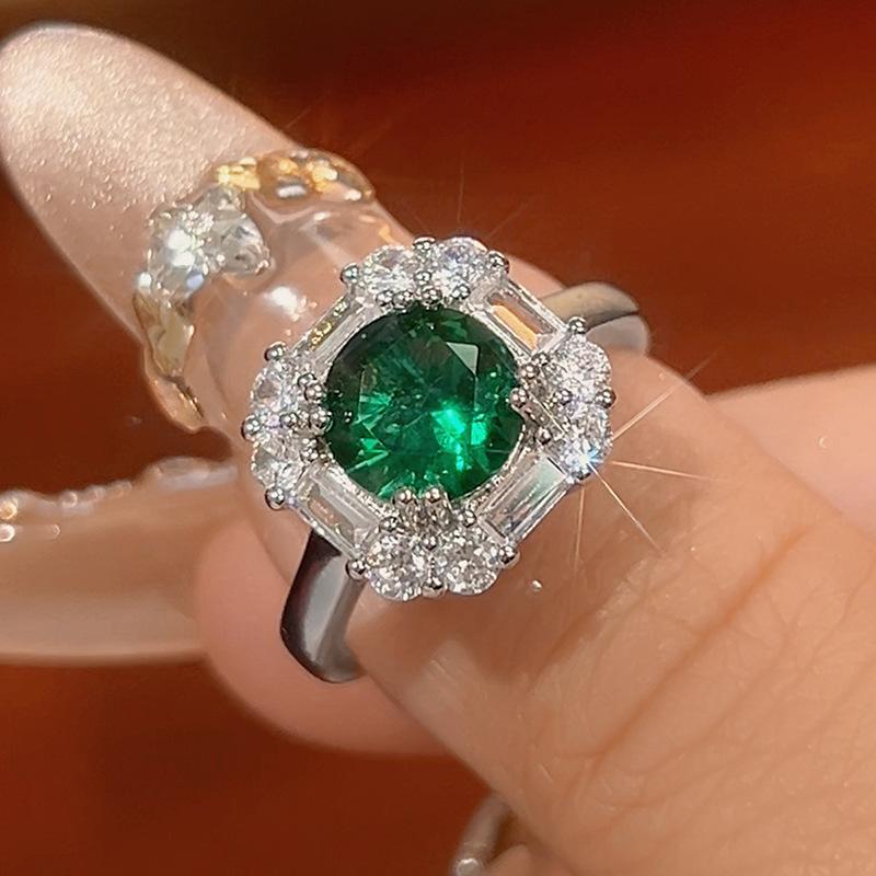 

Комплект украшений Серьги Ожерелье Кольцо Цвет Сокровищница Зеленый Легкая Роскошь Ретро Женские Украшения