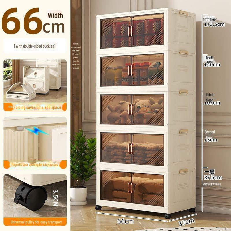 Foldable Multi-Layer Storage Cabinet for Clothes, Snacks, Books, and Toys