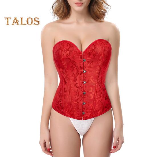 Women Shapewear Lace Up Overbust Corset Bustier Top Hourglass Figure Push-up Bodyshaper with 12 Bones