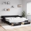 VidaXL Daybed with Trundle and Drawers Black 100x200 Cm Fabric 3197487