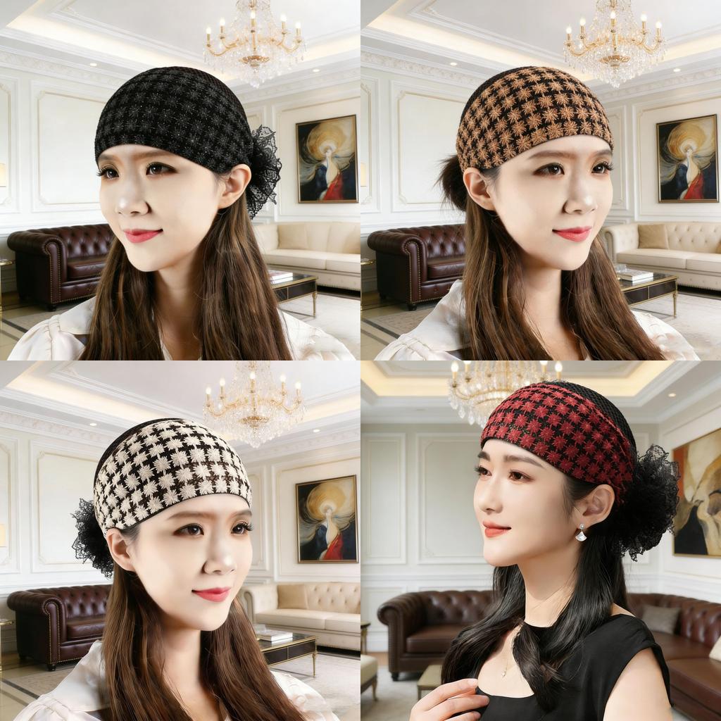 Ethnic Style Collapsible Ladies Head Wrap With Breathable Lace For Summer And Winter Fashion
