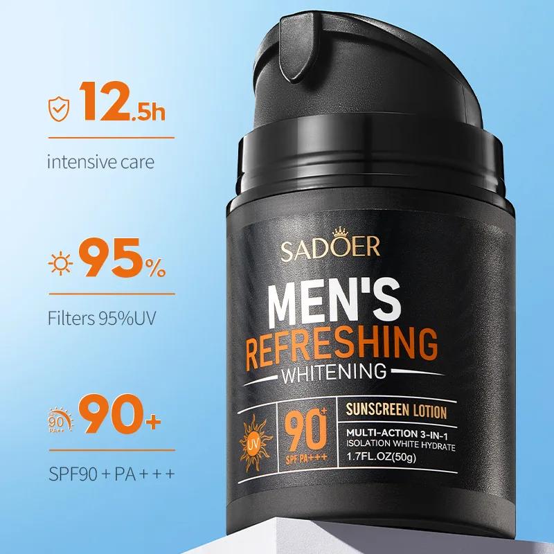 Saoder Men's Sunscreen for Face Neck Body Solar Blocker for Men Sunscreen Uv Protection Moisturizing Man Sun Cream